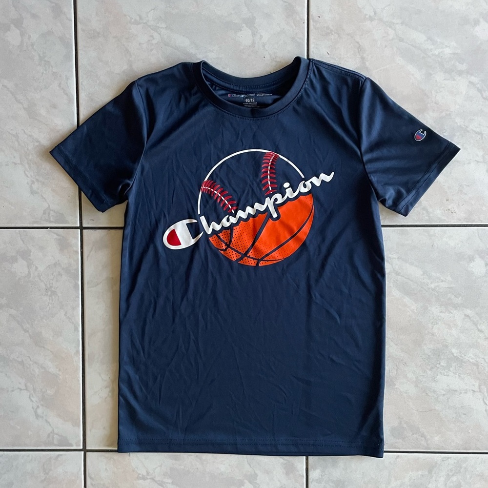 CHAMPION | Boys Blue Basketball Sport Tee Shirt 10/12